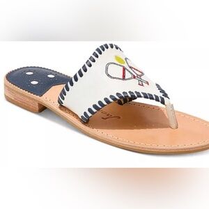 Jack Rogers White and Navy Sandals